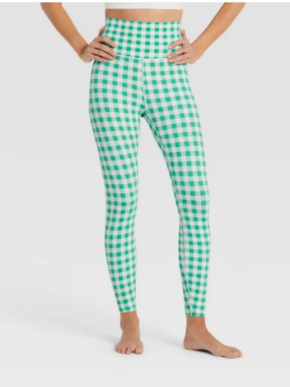 Women's Ultra High-Rise 7/8 Legging - All In Motion Forest Green Gingham Large